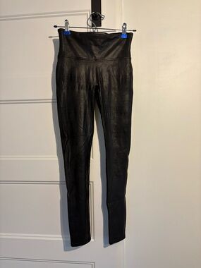 SPANX Black Shaping Leggings with Satin Finish